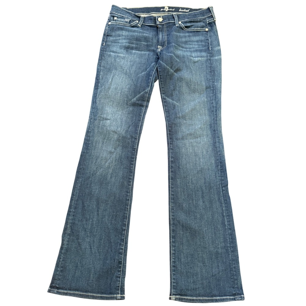 7 For All Mankind Bootcut Jeans Womens 31 Dark Wash Stretch Denim Y2K